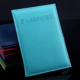 Travel Passport Cover Faux Leather Holder - Black - Top-Down View