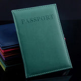 Travel Passport Cover Faux Leather Holder - Black