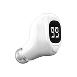 Mini Bluetooth Earphone with Digital Display for Business - White - Side View