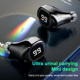 Mini Bluetooth Earphone with Digital Display for Business - White - 45-Degree Angle