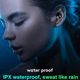 Mini Bluetooth Earphone with Digital Display for Business - White - Low Angle