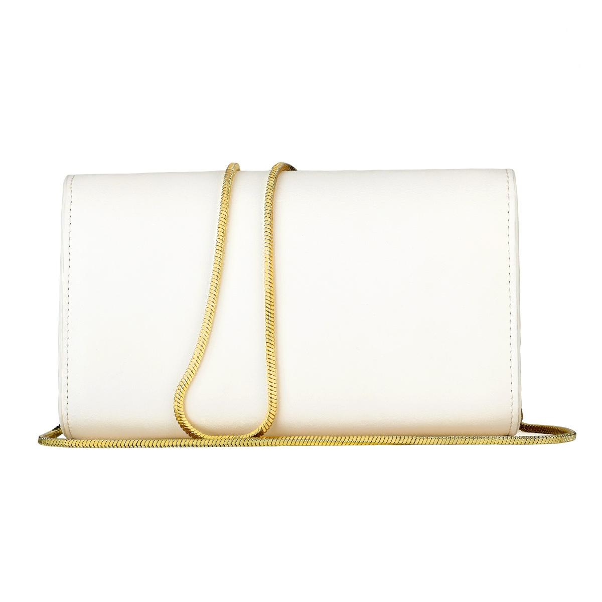 Chic One Shoulder Cowhide Bag For Women - White