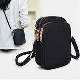 Women Mini Crossbody Phone Bag With Headphone Hole - Dark Purple - Side View