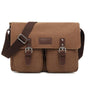 Men Canvas Crossbody Messenger Bag - Coffee