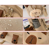 Versatile Large Capacity Backpack For Students - Khaki - Low Angle