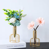 Black Wrought Iron Hydroponic Glass Flower Decoration - no Fake Flowers - Black - Top-Down View
