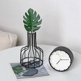 Black Wrought Iron Hydroponic Glass Flower Decoration - no Fake Flowers - Black - Low Angle
