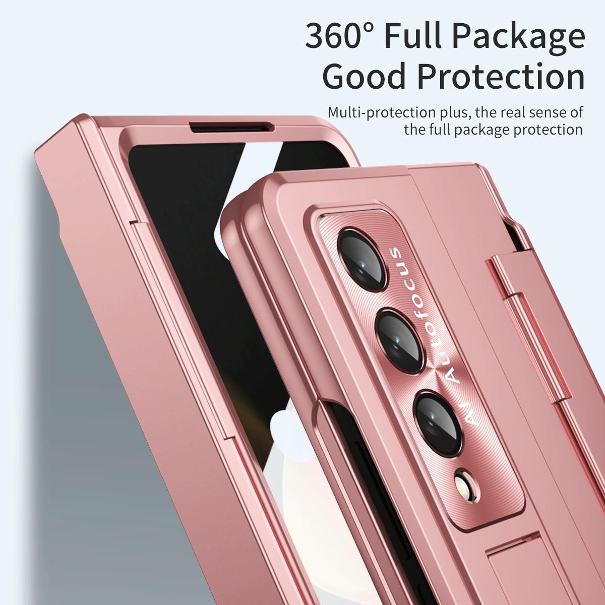 For Samsung Galaxy Z Fold4 5G Folding Case With Integrated Hinge - Silver