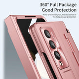 For Samsung Galaxy Z Fold4 5G Folding Case With Integrated Hinge - Silver