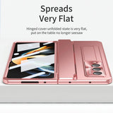 For Samsung Galaxy Z Fold4 5G Folding Case With Integrated Hinge - Silver