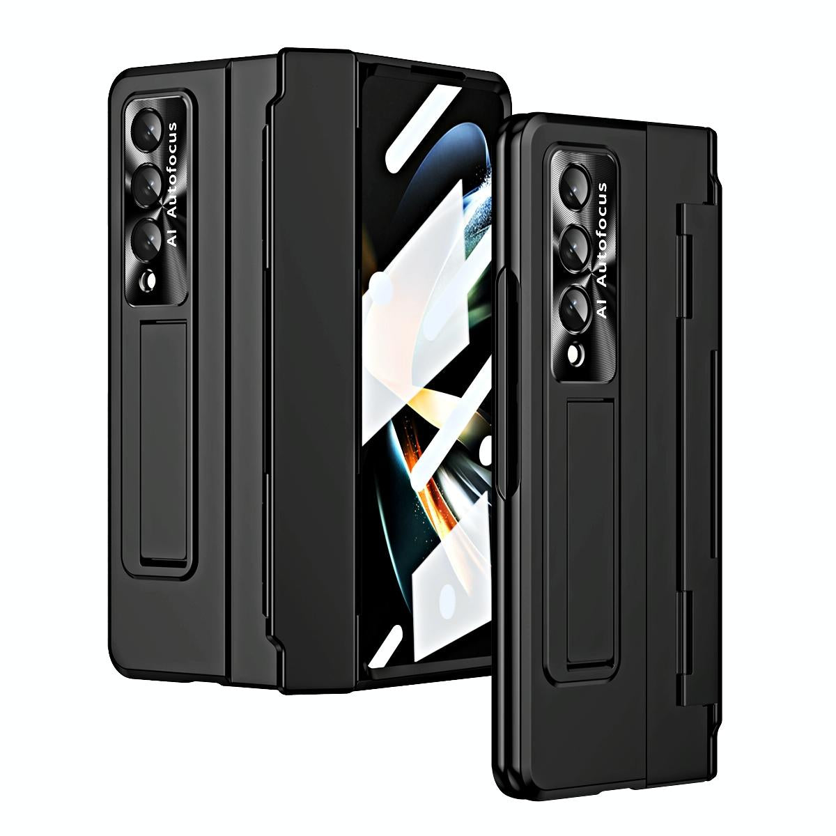 For Samsung Galaxy Z Fold4 5G Folding Case With Integrated Hinge - Silver