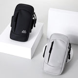 Portable Sports Arm Bag For Running - Light Gray - Side View
