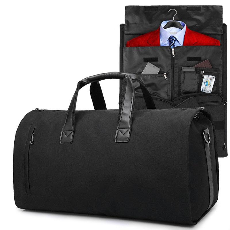 Shoe Compartment Travel Suit Bag - Compact & Organized - Black