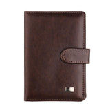Passport & Card Holder With Buckle Clip Pu Protection - Black