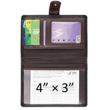 Passport & Card Holder With Buckle Clip Pu Protection - Black - Rear View