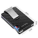 Ultra Thin Rfid Carbon Fiber Wallet For Men Anti Theft Card Holder - Black