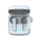 Wireless In-ear Earphone with Touch Control and Led Display - Bluetooth 5.0 - White - Front View