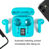 Wireless In-ear Earphone with Touch Control and Led Display - Bluetooth 5.0 - White - Top-Down View