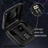 Wireless In-ear Earphone with Touch Control and Led Display - Bluetooth 5.0 - White - Rear View