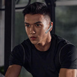 Wireless Bluetooth Earphone with Noise Reduction - Ear-mounted - Silver