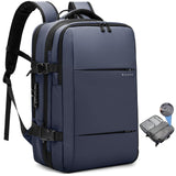 Large Capacity Men Shoulder Backpack - Blue - Front View