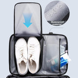 Large Capacity Men Shoulder Backpack - Blue - Top-Down View