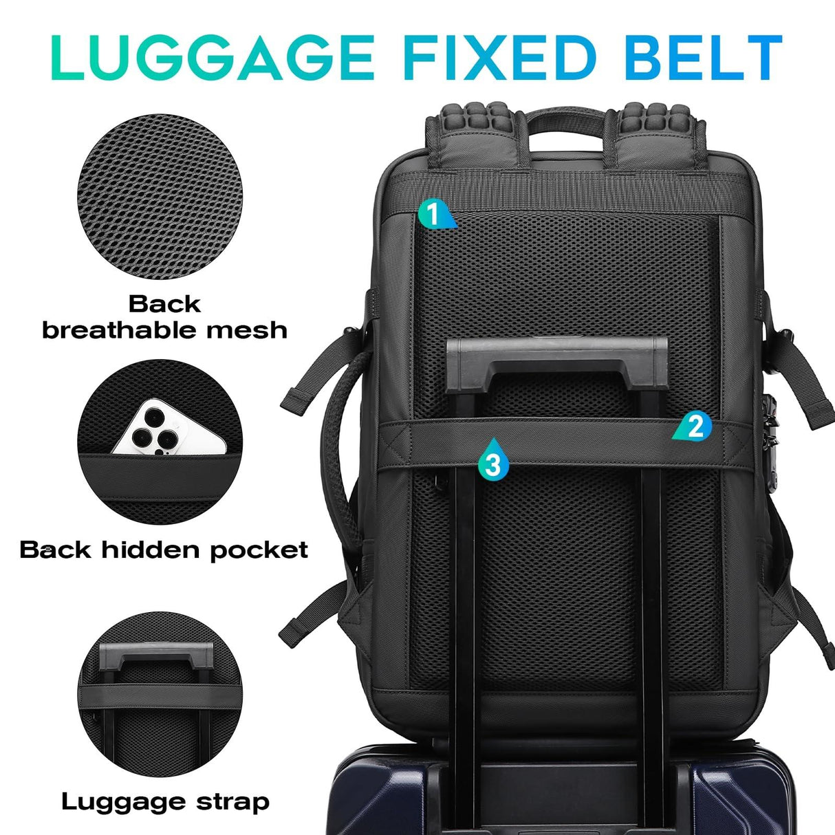 Large Capacity Men Shoulder Backpack - Blue