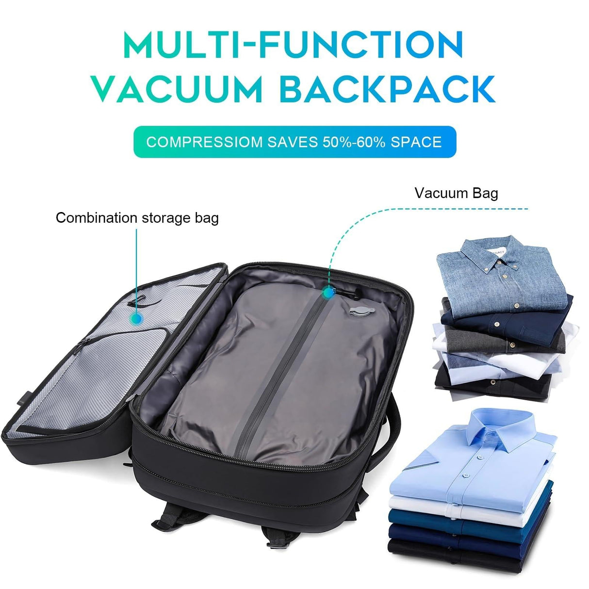 Large Capacity Men Shoulder Backpack - Blue