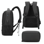 Men Usb Backpack with Charging Port - Grey