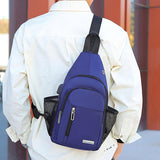 Men Oxford Cloth Chest Bag Casual Crossbody Shoulder Backpack - Green - Side View