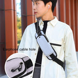 Men Oxford Cloth Chest Bag Casual Crossbody Shoulder Backpack - Green - 45-Degree Angle