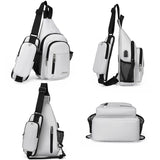 Men Oxford Cloth Chest Bag Casual Crossbody Shoulder Backpack - Green - Low Angle