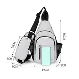 Men Oxford Cloth Chest Bag Casual Crossbody Shoulder Backpack - Green - Extra Image