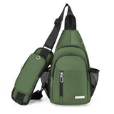 Men Oxford Cloth Chest Bag Casual Crossbody Shoulder Backpack - Green - Extra Image