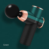 Compact 12V Muscle Relax Massage Gun - Mini Size - Black Green - Side View