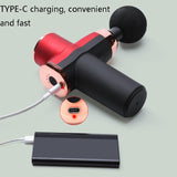 Compact 12V Muscle Relax Massage Gun - Mini Size - Black Green - Close-Up Angle