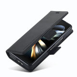 For Samsung Galaxy Z Fold4 5G Rfid Leather Phone Case - Secure & Stylish - Red - Close-Up Angle
