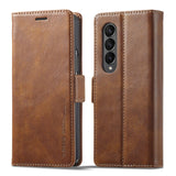 For Samsung Galaxy Z Fold4 5G Rfid Leather Phone Case - Secure & Stylish - Red - Low Angle
