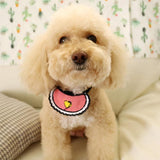 Dog Cat Saliva Towel Love Bib Pet Triangle Scarf Small Dog Collar - Size S - Pink - Side View