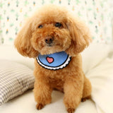 Dog Cat Saliva Towel Love Bib Pet Triangle Scarf Small Dog Collar - Size S - Pink - Low Angle