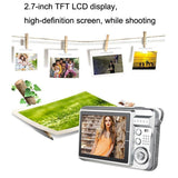 Compact Digital Camera For Daily Photos And Videos - Ideal For Students - Silver - 45-Degree Angle