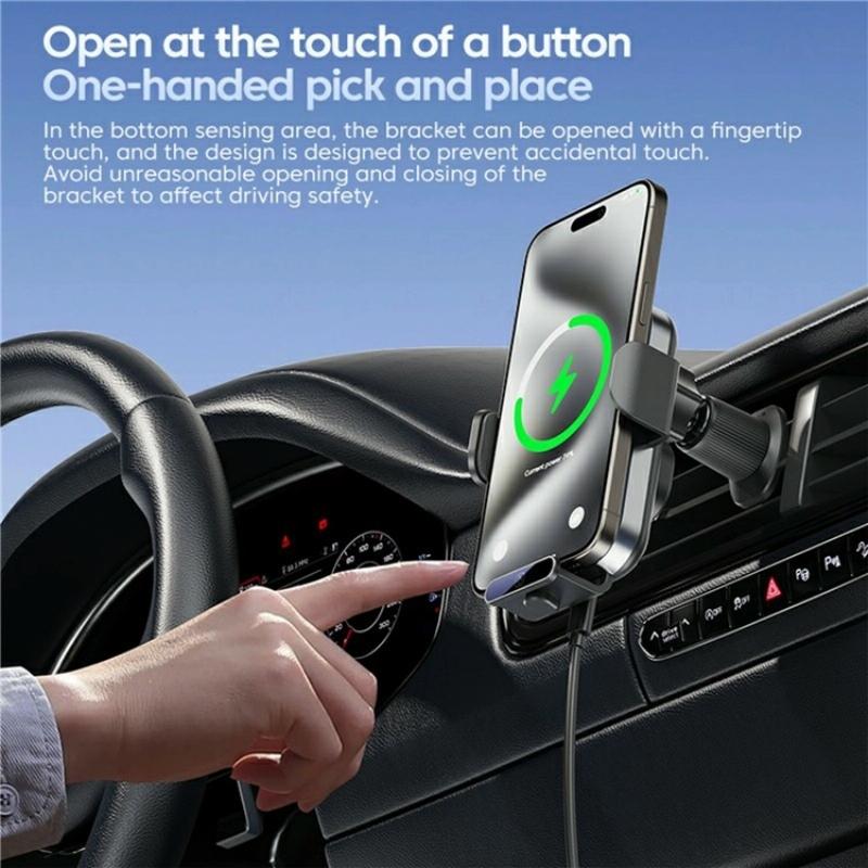 Intelligent Induction Wireless Car Charger - 66w High Power - Silver
