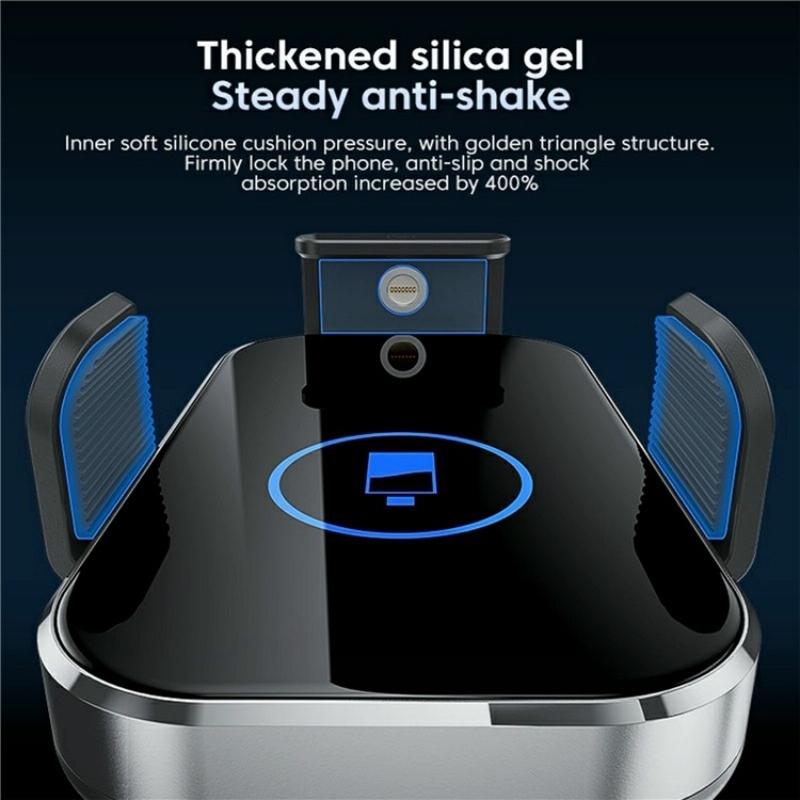 Intelligent Induction Wireless Car Charger - 66w High Power - Silver