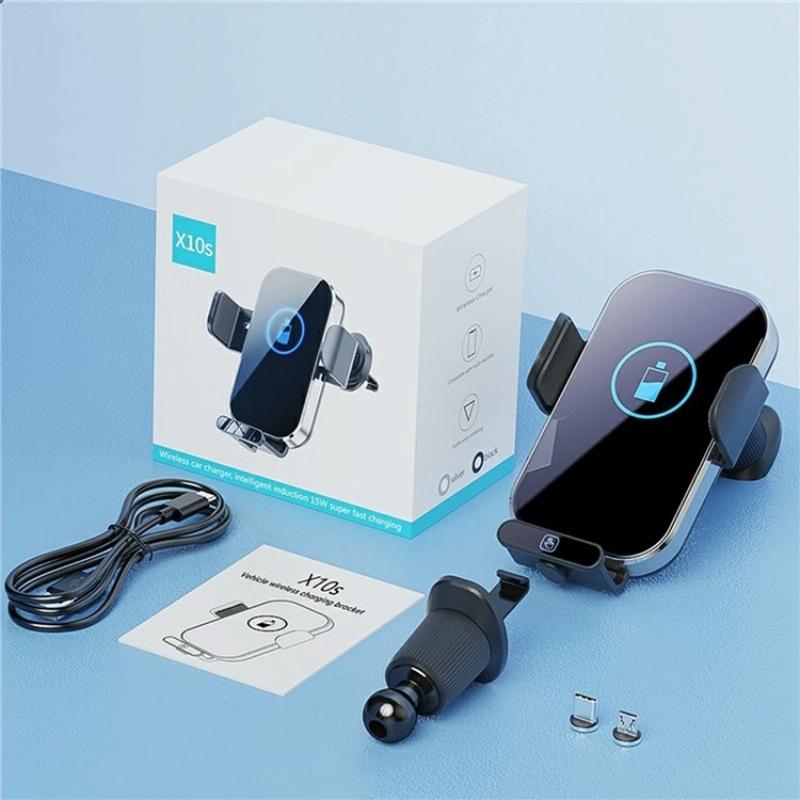 Intelligent Induction Wireless Car Charger - 66w High Power - Silver