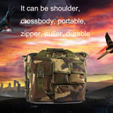 Waterproof Outdoor Messenger Bag For Sports & Cycling - Army Green - Top-Down View