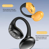 Waterproof Touch Control Wireless Earphones with Ear-hook for Sports - Yellow - 45-Degree Angle