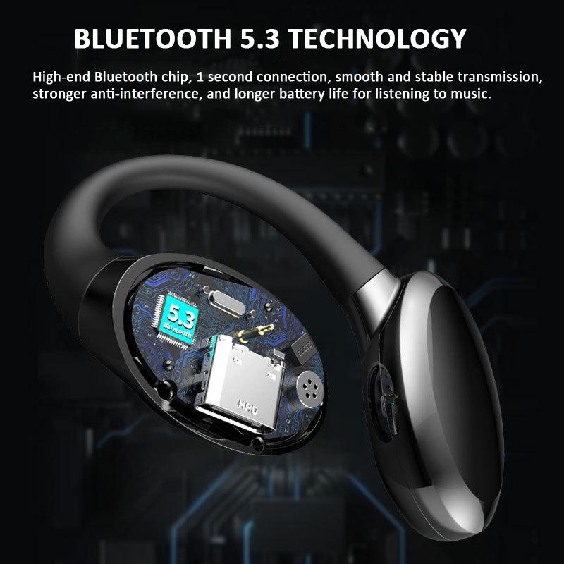 Waterproof Touch Control Wireless Earphones with Ear-hook for Sports - Yellow
