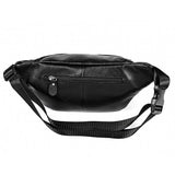 Outdoor Leather Shoulder Bag For Sports & Phone - Black