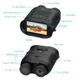 3 Digital Night Vision Binoculars with 3 Ips Screen - Green - Top-Down View