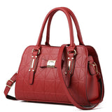 Embossed Bowknot Shoulder Bag For Women - Burgundy - Front View